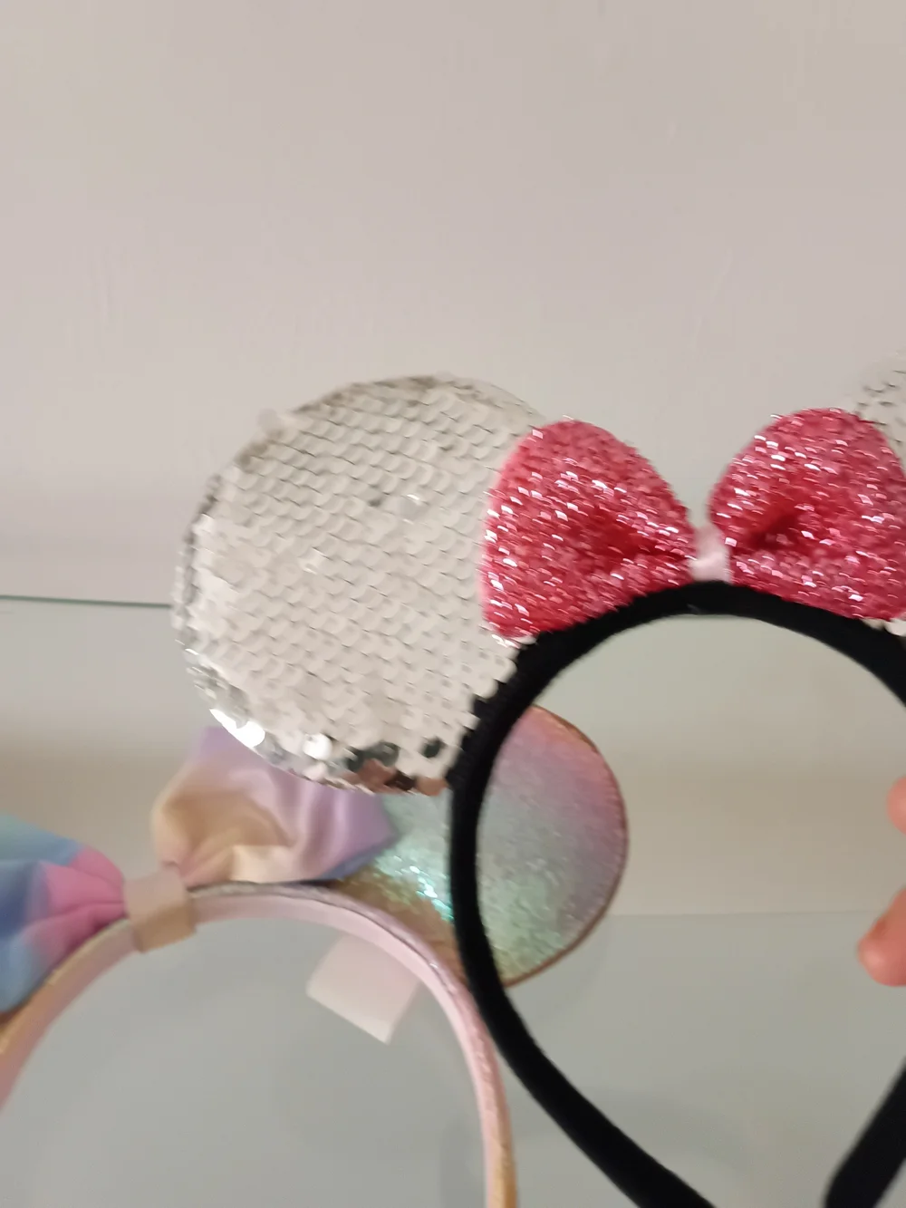 Disney Pastel Iridescent Sequin Minnie Ears Headband